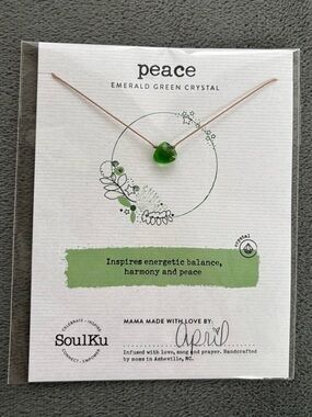 SoulKu Emerald Green Crystal Necklace for Balance & Harmony